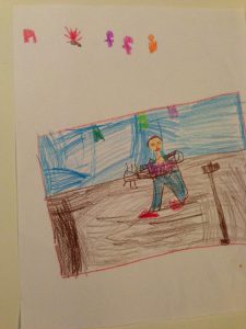The drawing of Raffi my 6-year-old made for him.