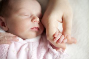 Newborn baby girl sleeping